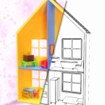 doll house coloring page,free coloring,dollhouse poster