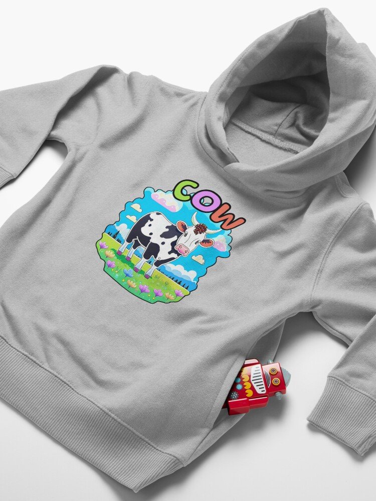 Toddler pullover hoodie with cow