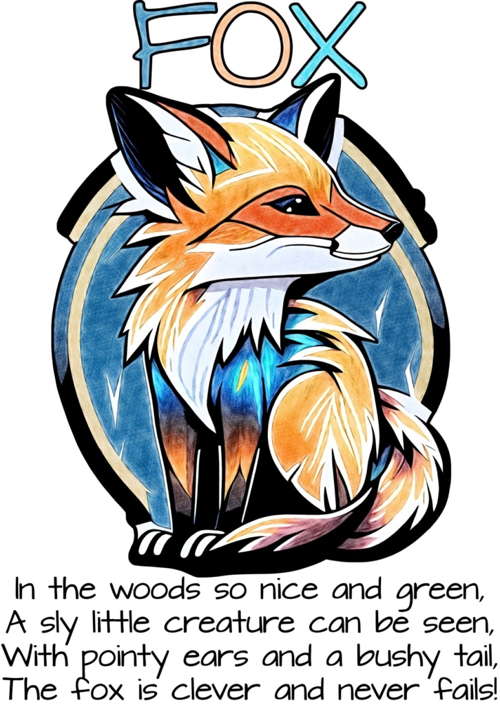 Animal Alphabet - F is for Fox- Poster and Poem