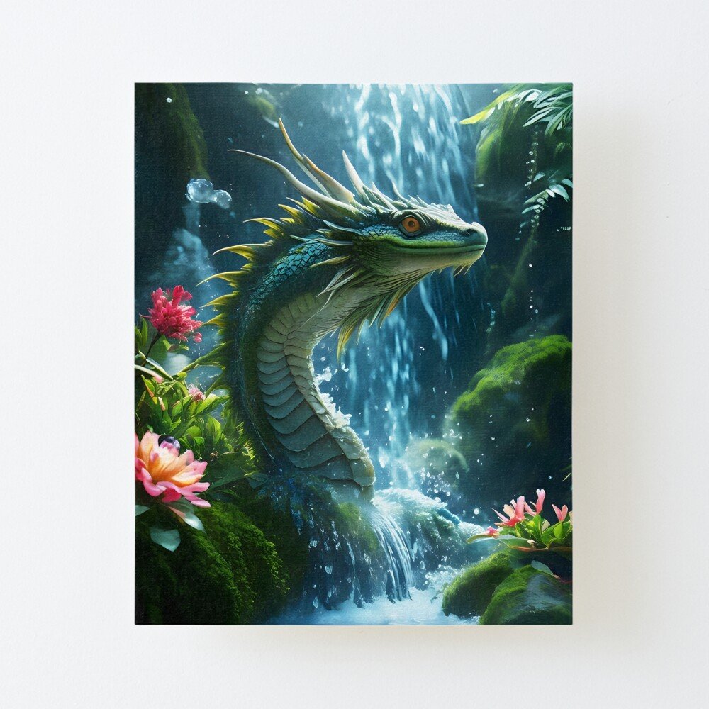 Dragon Water Canvas Mounted Print