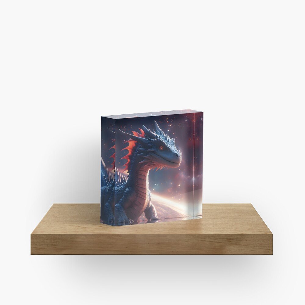 Dragon in Space - Acrylic Block
